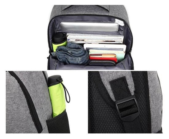 Backpack with USB - Black
