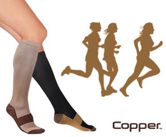 MeditorPlus Copper Therapeutic Compression Socks 3 Pair Nude - L/XL