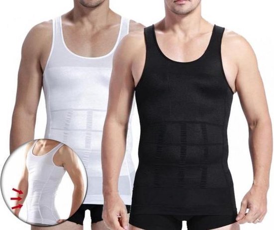 Corrigerend Shirt Mannen Shapewear Hemd - Wit - XL