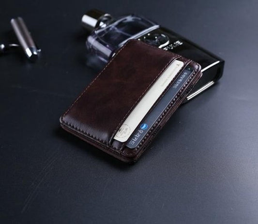 Magic Wallet - Credit Card Holder - PU Leather - Dark Brown