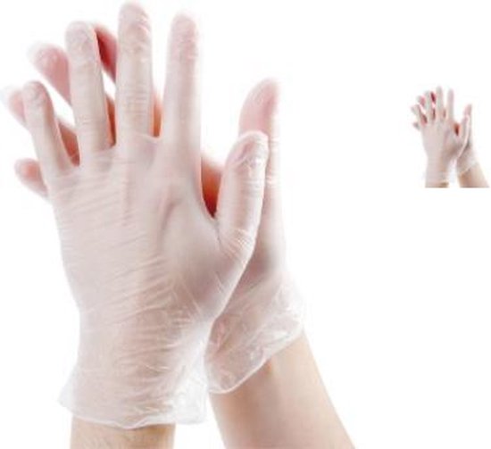 Disposable gloves - Vinyl gloves - Powder free - white - size M - 100 pieces