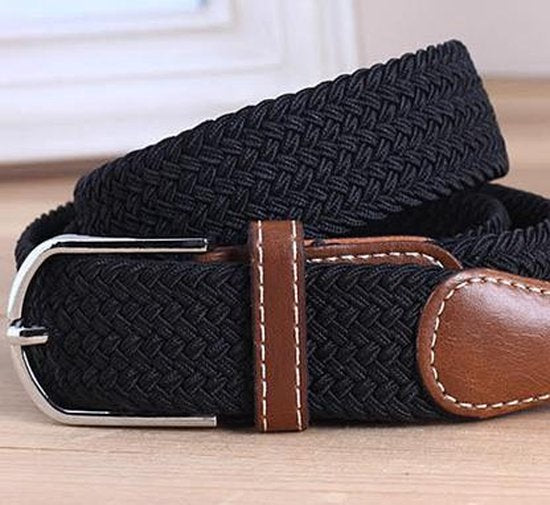 Elastic Woven Belt Braided Belt Stretchable Black