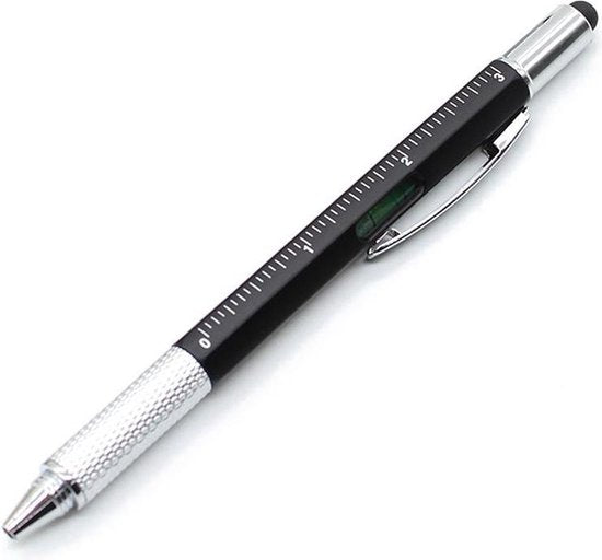 Multifunctionele Stylus Pen - 7 in 1 - Met Balpen - 2-pack - Zwart