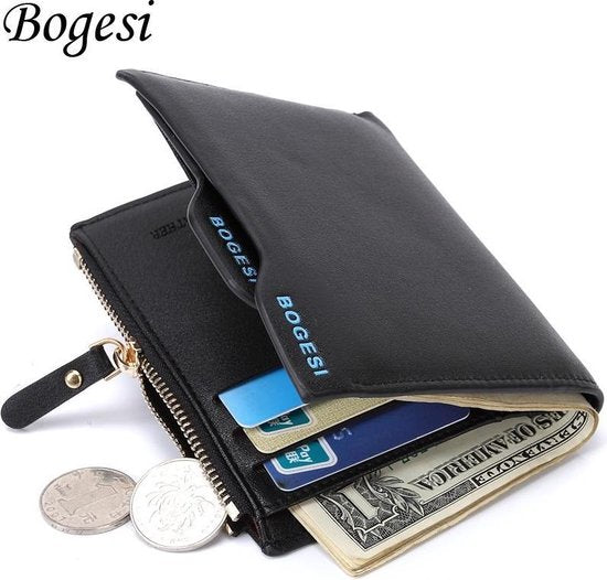 Bogesi wallet Men's Wallet Black Removable card holder