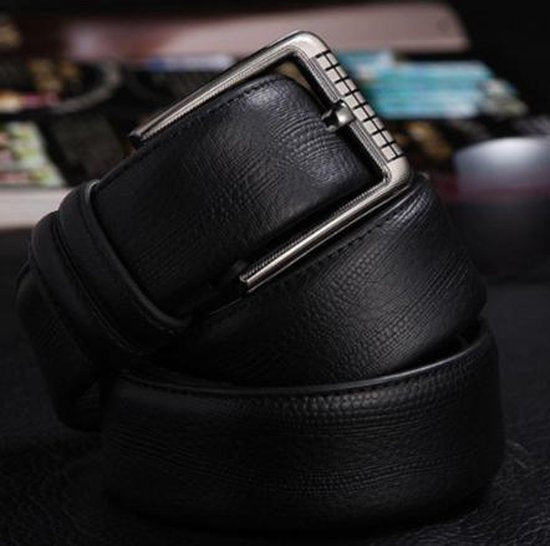 Stylish Men's Belt Leather and PU Black - 125 cm