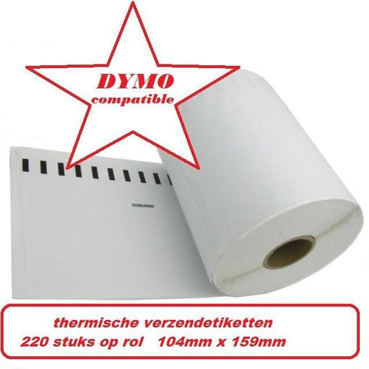 4 x (220 per rol) Dymo S0904980 compatible extra grote verzendetiketten voor labelwriter 4XL!