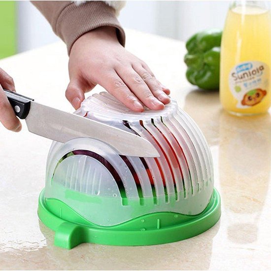 Salad Cutter Bowl - Salad Cutter Bowl - Within 60 Seconds - The Best Salad Maker - FDA - Approved - Incl box TEXT