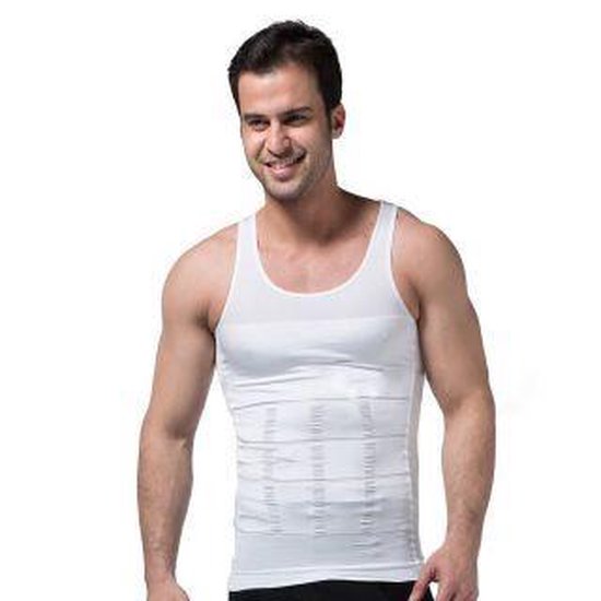 Corrigerend Shirt Mannen Shapewear Hemd - Wit - XL