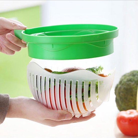 Salad Cutter Bowl - Salad Cutter Bowl - Within 60 Seconds - The Best Salad Maker - FDA - Approved - Incl box TEXT
