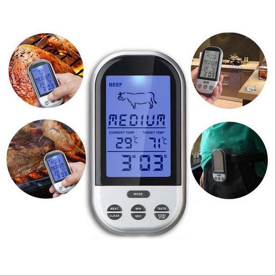 Digital Kitchen Thermometer - Stainless Steel/Plastic - Gray/Silver