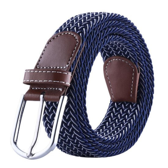 Elastic Woven Belt Braided Belt Stretchable Blue/White