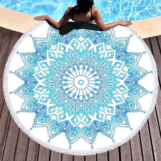 Boho strandlaken Roundie stranddoek Strandkleed Mandala - 160 x 160 cm