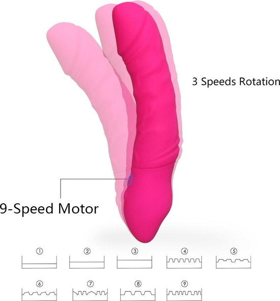 Realistic dildo vibrator pink King Turbo Vibrator