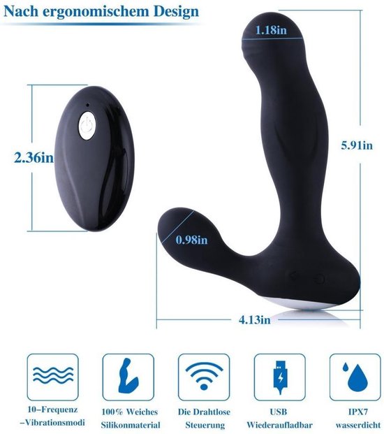 Prostaat Vibrator - Voor Prostaatstimulatie & Anaal - Met afstandsbediening - Zwart