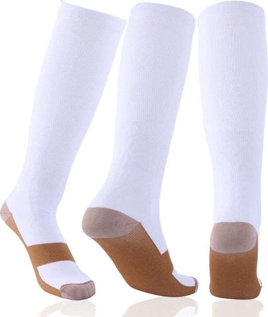 MeditorPlus Compressiekousen met Rits - 3 paar Comfortabel en Gemakkelijk Drie kleuren S/M
