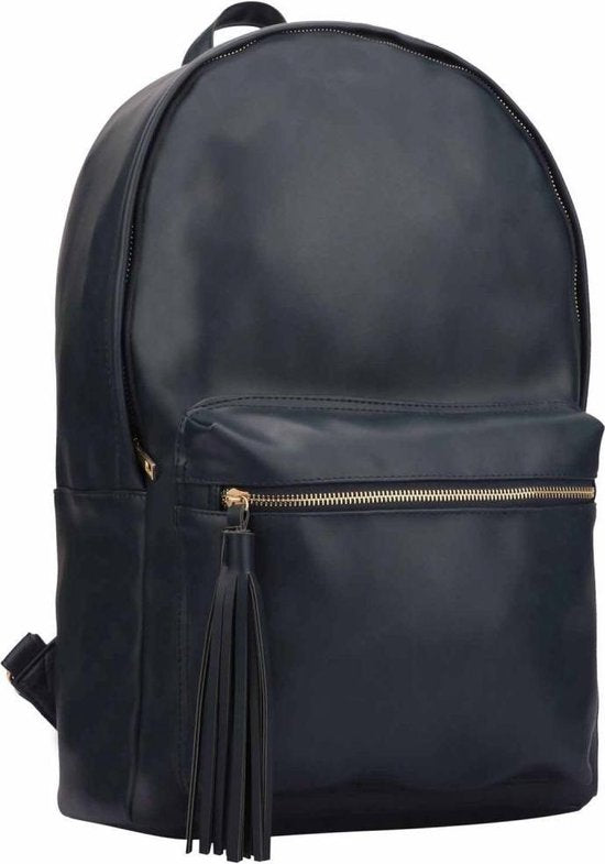 Chic PU Leather Ladies Backpack With French - Navy Blue