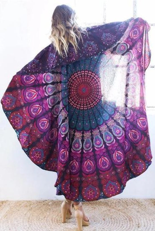 Bohemian beach rug Lilac Round Dress