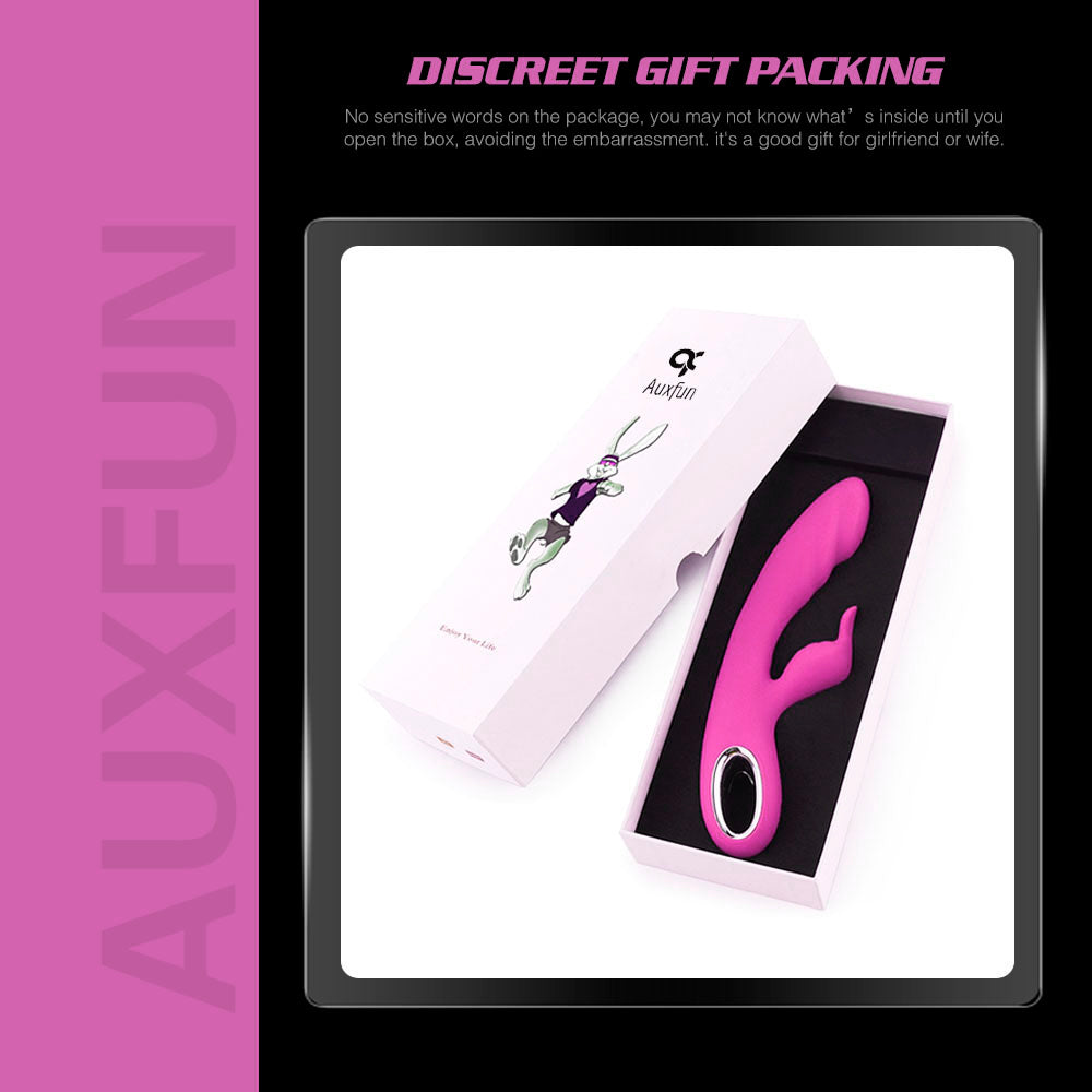 Heated Rabbit Vibrator - 100% Waterproof - Medically Approved Silicone - Double Motor