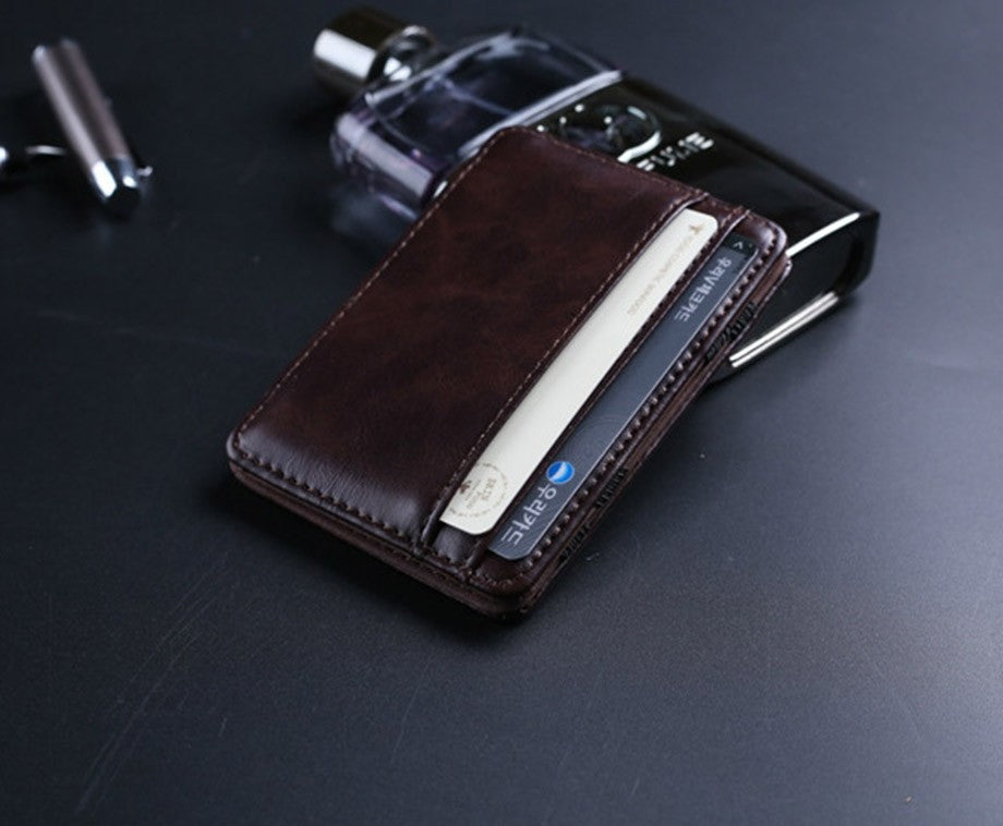 Magic Wallet - Credit Card Holder - PU Leather - Brown
