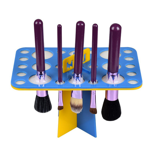 Make Up Brush Stand Standaard BLAUW-GEEL