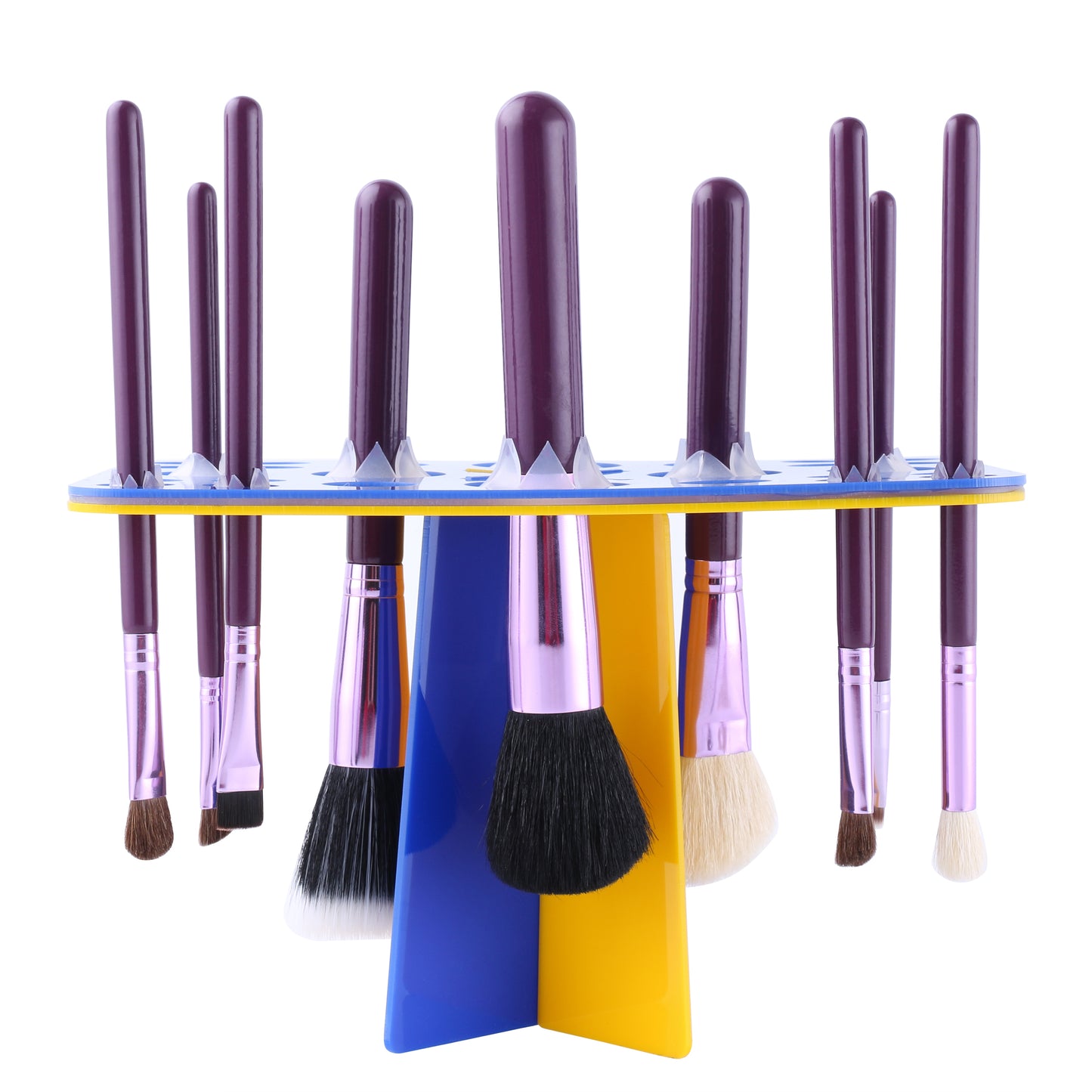Make Up Brush Stand Standaard BLAUW-GEEL