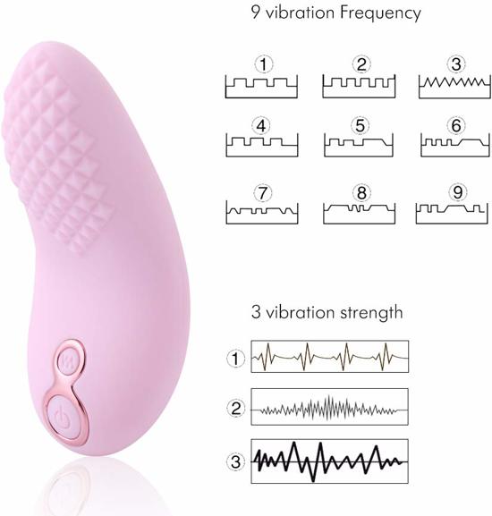 Tongue-shaped Vibrator with 9 positions USB rechargeable