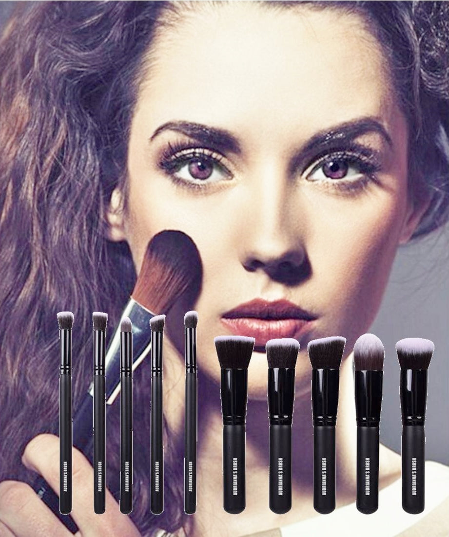 Make-up Brushes Set - 10 Pieces - Brush - Audrianna's Brush