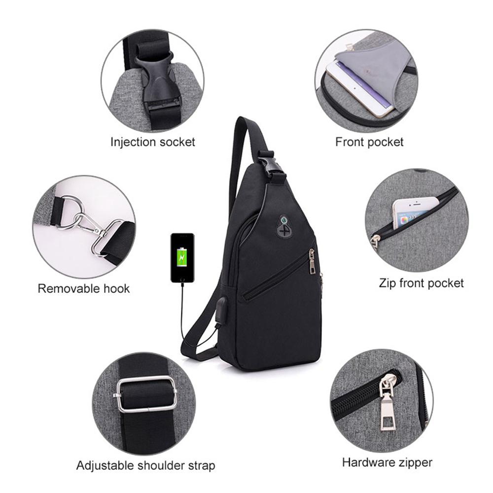 Crossbody Bag - Side Bag - Man - With USB Port - Black