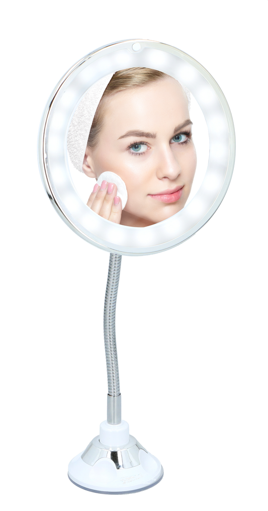 Vergrotende Spiegel (10X) met 20 LED's en Zuignap!  360` draaibaar