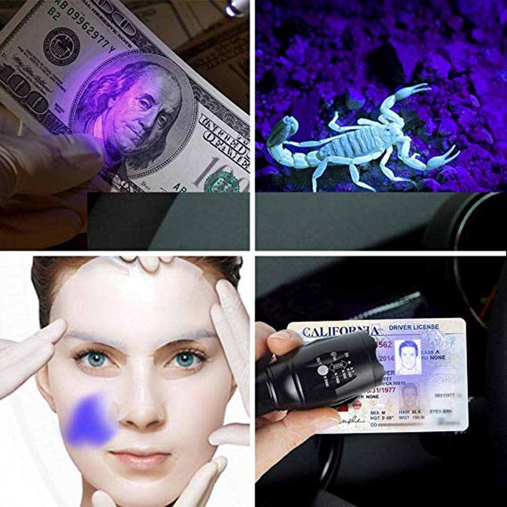 UV Flashlight Blacklight with 2300 Lumen - Detect stains, check your hotel room for cleanliness, etc