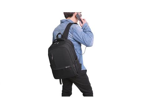 N-Sport Backpack with USB Port &amp; Power Bank - Black 