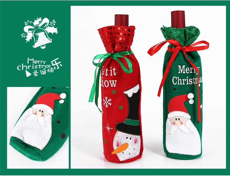 2-Pack Christmas wine bottle covers