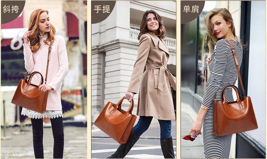 Leather Ladies Bag Spacious Leather Bag Handbag Brown