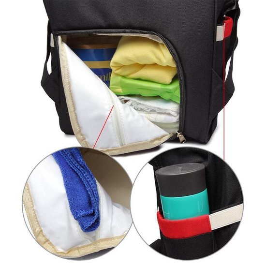 Multifunctional Diaper Bag - Nursery Bag - Trendy - Black