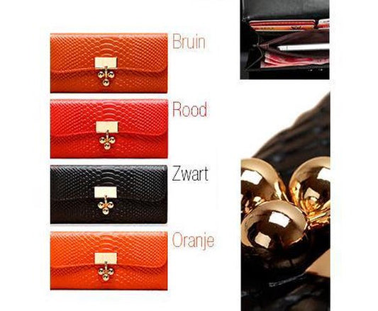 Luxury Leather Wallet Ladies - Orange