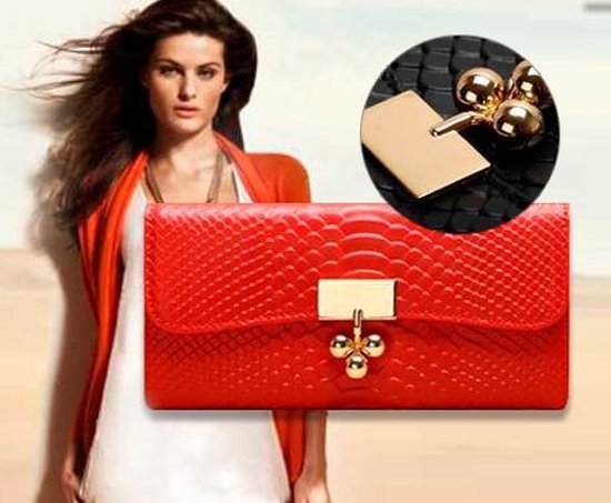 Luxury Leather Wallet Ladies - Orange