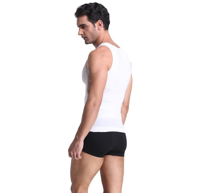 Slimming shirt - Slimming shirt - Figure correcting shirt - Men - White L/XL