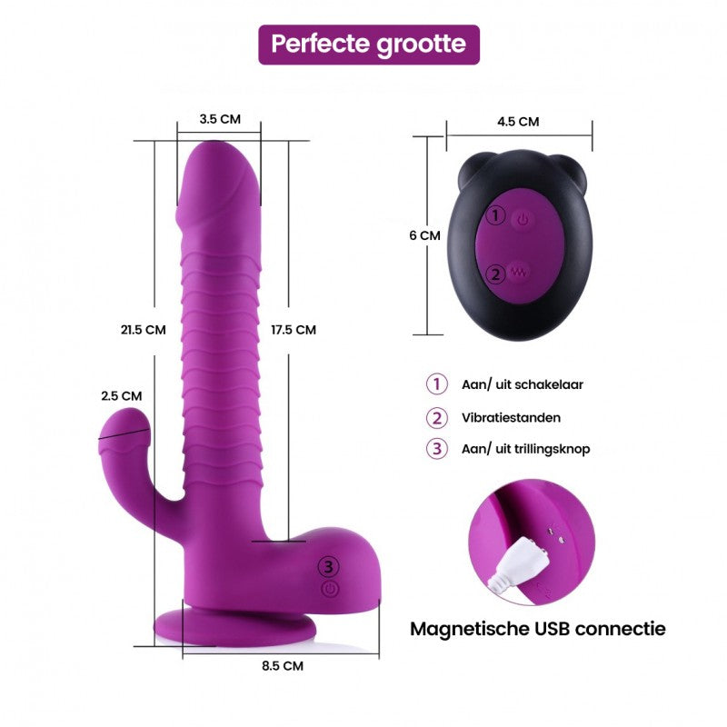 G Spot Vibrating Dildo Vibrator for Women, Clitoris &amp; Anal Stimulation with Remote Control!