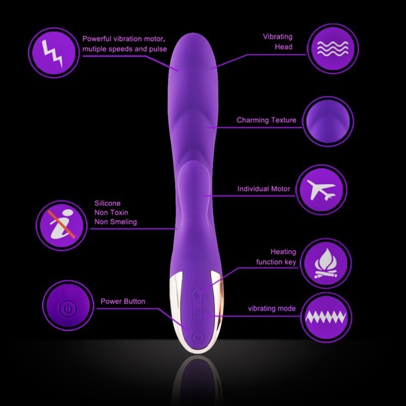 Hismith Rabbit Vibrator - Heated - Extremely powerful motor - Purple