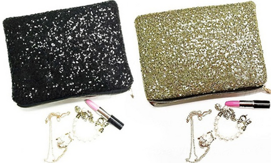 Glitter Clutch (pailet) Zwart