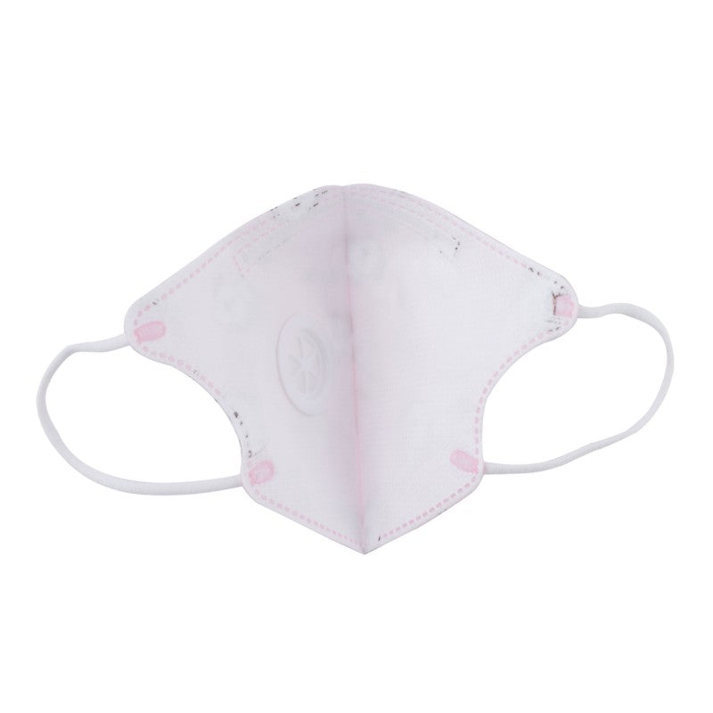 KN90 Mouth Mask with Valve Especially for Children Pink 5 pieces