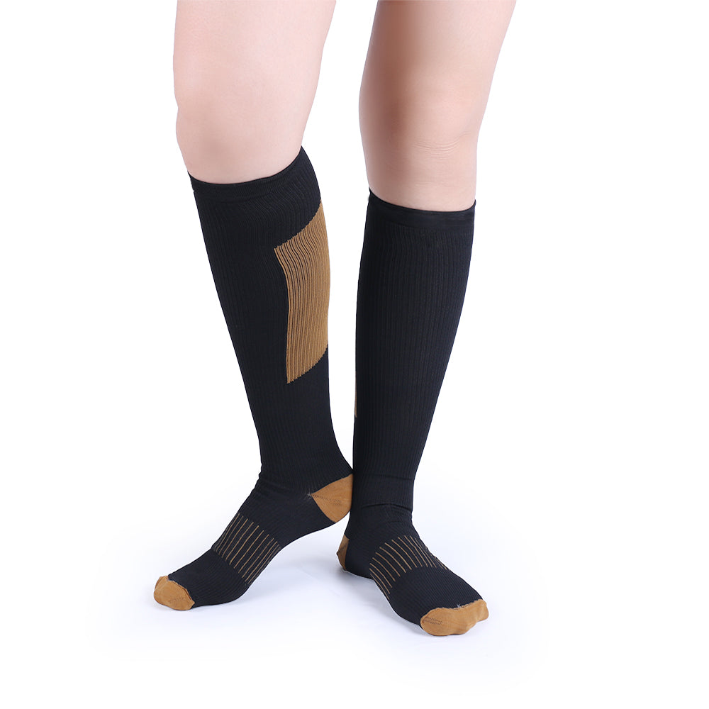6 pairs of Compression Socks BROWN S/M