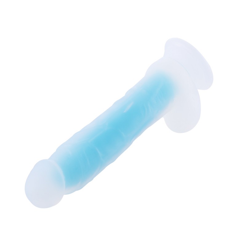 Silicone Suction Cup Dildo Fluor Blue