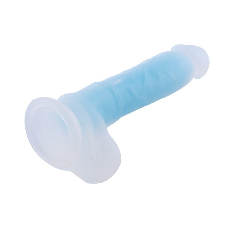 Silicone Suction Cup Dildo Fluor Blue